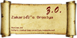 Zakariás Orsolya névjegykártya